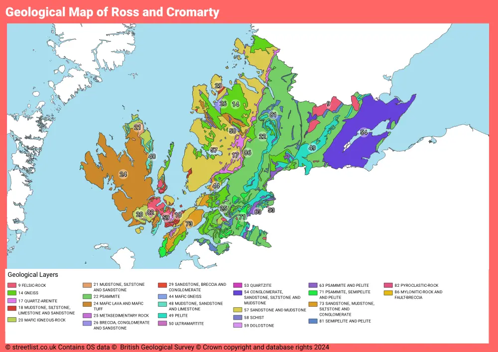 Geological Map of Ross and Cromarty